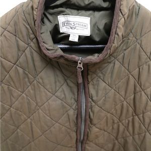Field & Stream moss brown quilted vest with brown trim